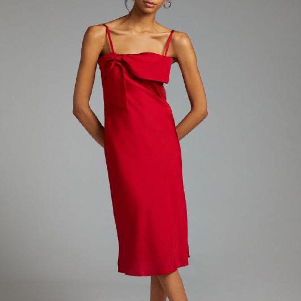 Hutch Adina Bow-Front Slip Midi Dress NWOT